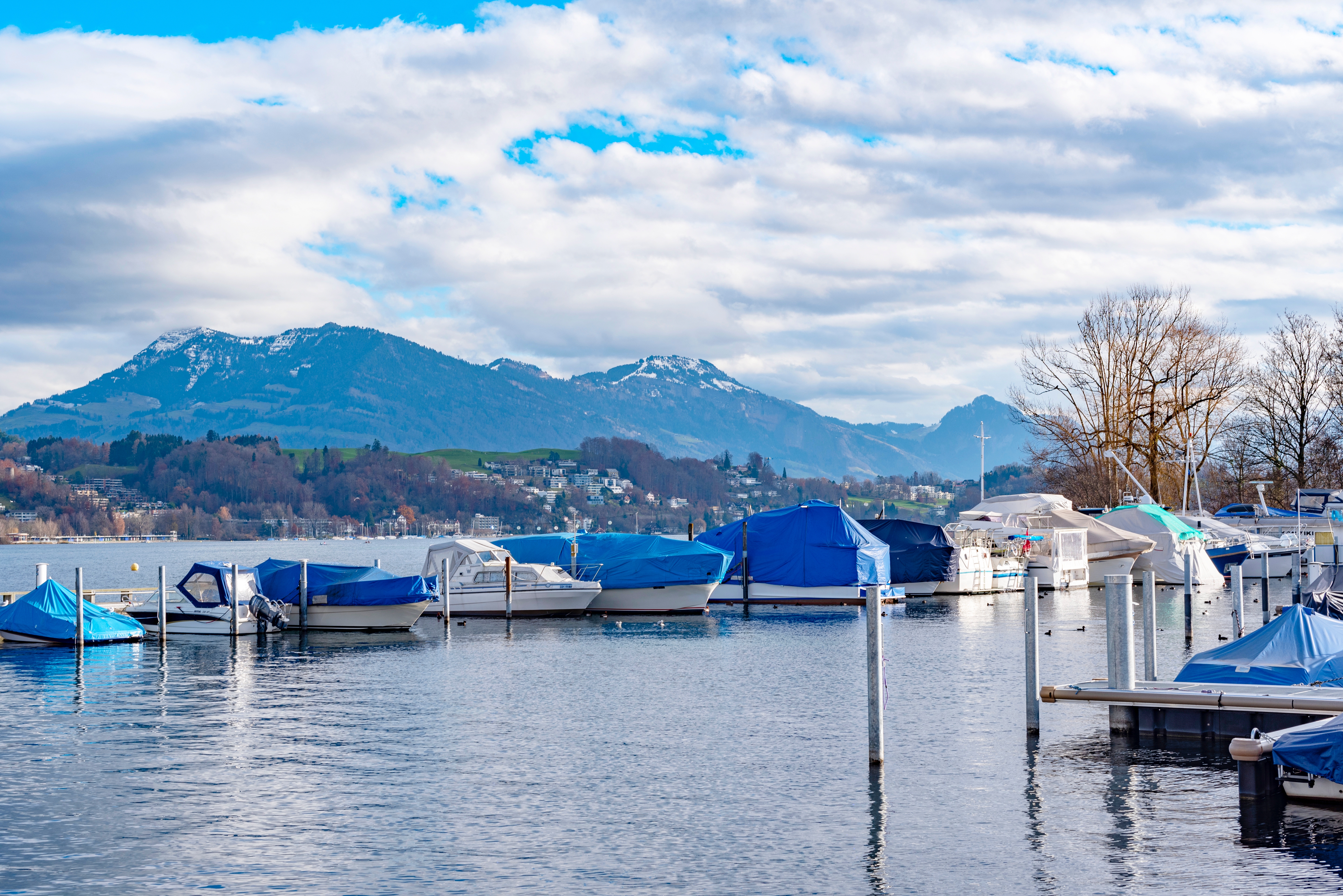 Ship parking on Lucerne lake Switzerland